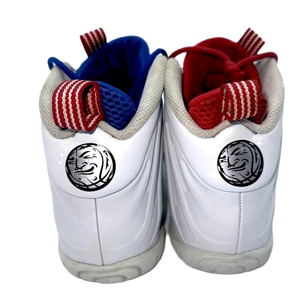 red white & blue Nike little posite 1 USA moon | 90s foamposite hoops | July 4th - Picture 6 of 10